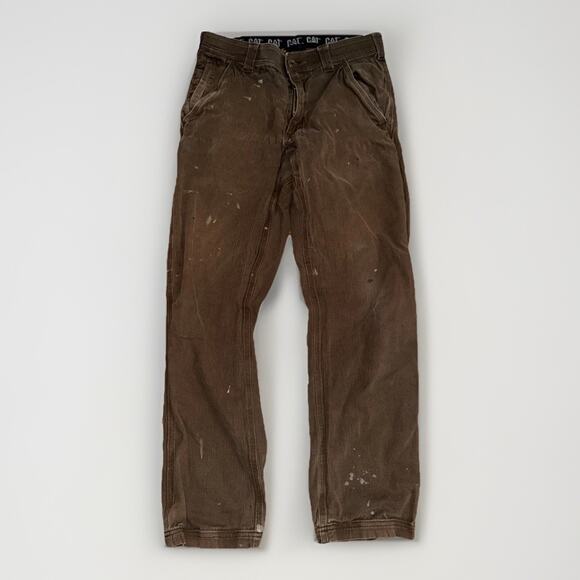 Caterpillar Workwear Pants Brown 32x32 Utility Carpenter Heavy Duty - Picture 3 of 7